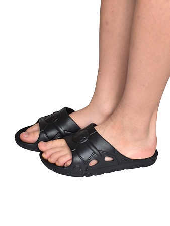 Шлепанцы детские, подростковые, цвет черный - Обувь ЭВА для мужчин, женщин и детей от производителя Колесник