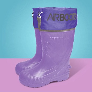 Резиновые сапоги AirBoots с меховыми вкладышами, цвет лавандовый - Обувь ЭВА для мужчин, женщин и детей от производителя Колесник