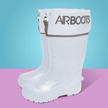 Резиновые сапоги AirBoots с меховыми вкладышами, цвет белый - Обувь ЭВА для мужчин, женщин и детей от производителя Колесник