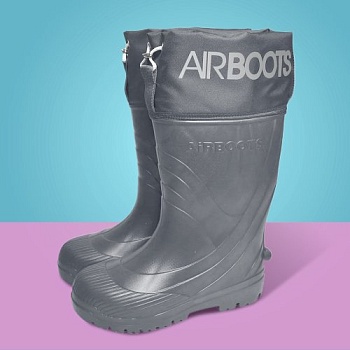 Резиновые сапоги AirBoots с меховыми вкладышами, цвет серый - Обувь ЭВА для мужчин, женщин и детей от производителя Колесник