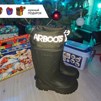 Сапоги резиновые детские Airbootskids с меховыми вкладышами, цвет оливковый - Обувь ЭВА для мужчин, женщин и детей от производителя Колесник
