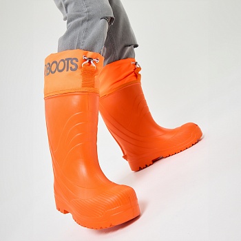 Резиновые сапоги AirBoots с меховыми вкладышами, цвет оранжевый - Обувь ЭВА для мужчин, женщин и детей от производителя Колесник