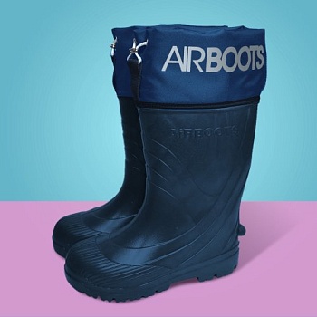 Резиновые сапоги AirBoots с меховыми вкладышами, цвет темно-синий - Обувь ЭВА для мужчин, женщин и детей от производителя Колесник