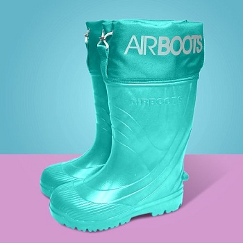 Резиновые сапоги AirBoots с меховыми вкладышами, цвет мятный - Обувь ЭВА для мужчин, женщин и детей от производителя Колесник