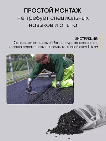 Крошка ЭВА для покрытий 7 кг, цвет графит - Обувь ЭВА для мужчин, женщин и детей от производителя Колесник