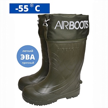 Резиновые сапоги AirBoots с меховыми вкладышами, цвет оливковый - Обувь ЭВА для мужчин, женщин и детей от производителя Колесник