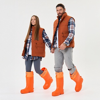 Резиновые сапоги AirBoots с меховыми вкладышами, цвет оранжевый - Обувь ЭВА для мужчин, женщин и детей от производителя Колесник