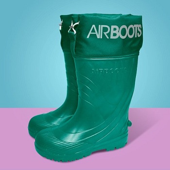 Резиновые сапоги AirBoots с меховыми вкладышами, цвет зеленый - Обувь ЭВА для мужчин, женщин и детей от производителя Колесник