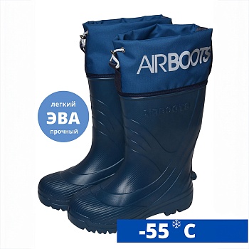 Резиновые сапоги AirBoots с меховыми вкладышами, цвет темно-синий - Обувь ЭВА для мужчин, женщин и детей от производителя Колесник