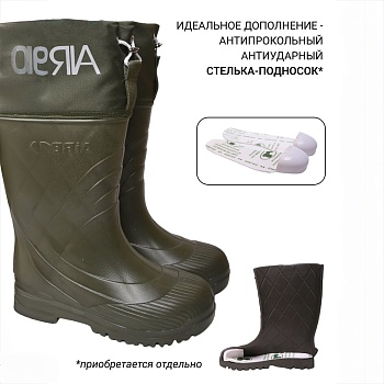 Резиновые сапоги AirBoots с меховыми вкладышами, цвет оливковый - Обувь ЭВА для мужчин, женщин и детей от производителя Колесник