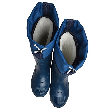 Резиновые сапоги AirBoots с меховыми вкладышами, цвет темно-синий - Обувь ЭВА для мужчин, женщин и детей от производителя Колесник