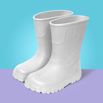 Сапоги резиновые женские Леди, цвет белый - Обувь ЭВА для мужчин, женщин и детей от производителя Колесник